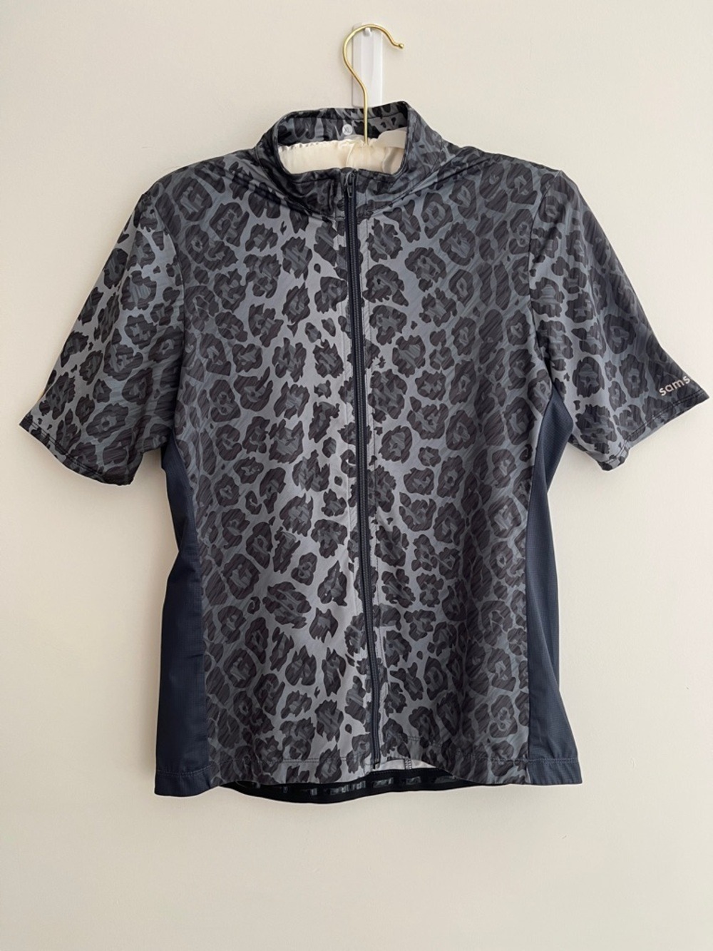 SAMSARA Full Zip Cycling Performance Jersey Leopard Print Short Sleeve Stretch - Picture 8 of 16